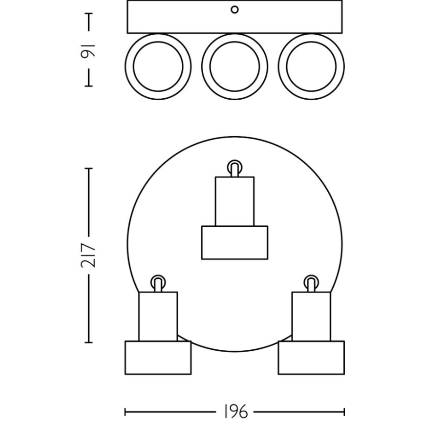 Philips - Akcentinis apšvietimas CONDUIT 3xGU10/5W/230V juoda/žalvaris