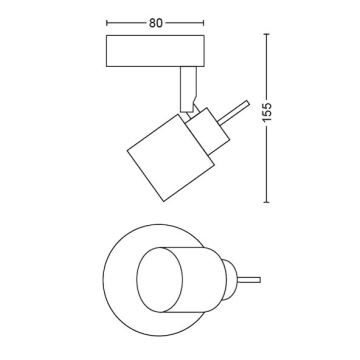 Philips - Akcentinis apšvietimas 1xGU10/35W/230V juoda