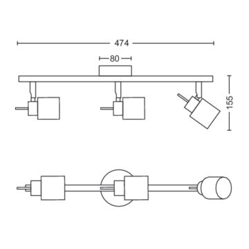 Philips - Akcentinis apšvietimas 3xGU10/35W/230V juoda