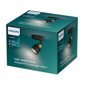 Philips - Akcentinis apšvietimas NIALL 1xGU10/5W/230V juoda/žalvaris