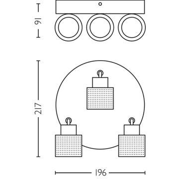 Philips - Akcentinis apšvietimas NIALL 3xGU10/5W/230V juoda/žalvaris