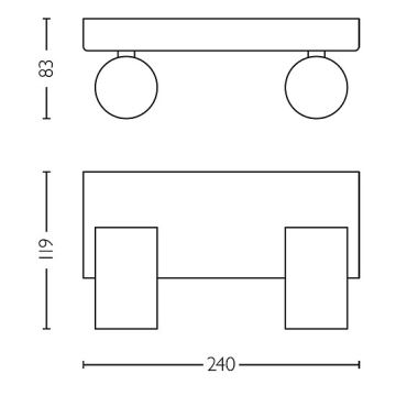 Philips - Akcentinis vonios šviestuvas IDRIS 2xGU10/5W/230V IP44 juoda