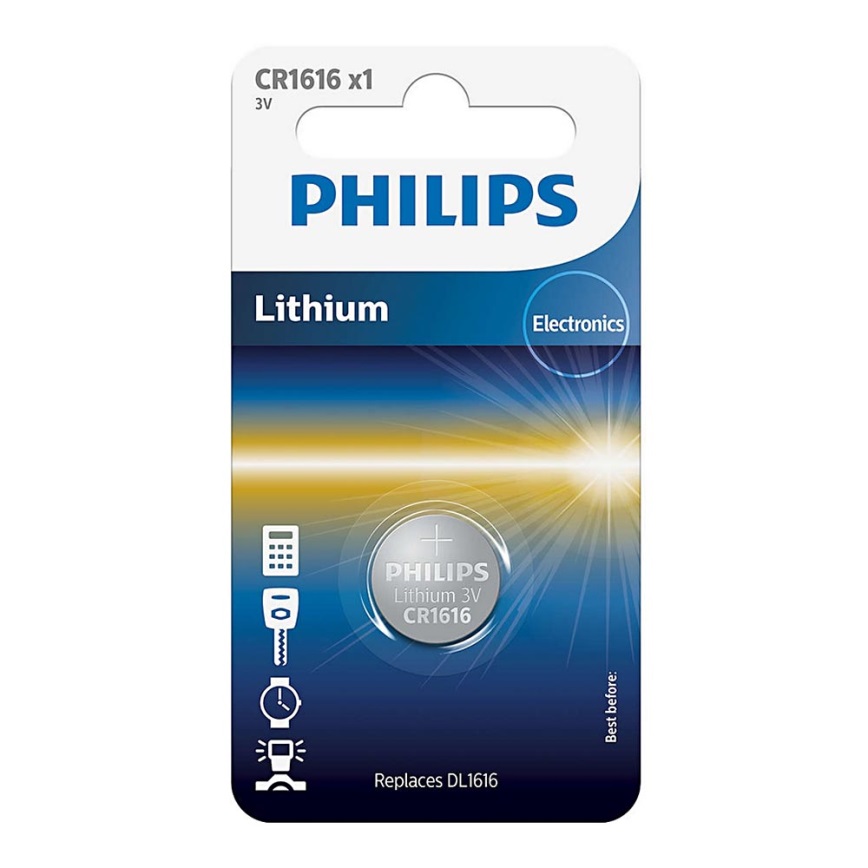 Philips CR1616/00B - Ličio baterijos  (tabletė) CR1616 MINICELLS 3V 52mAh