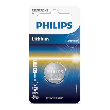 Philips CR2032/01B - Ličio baterijos  (tabletė) CR2032 MINICELLS 3V 240mAh