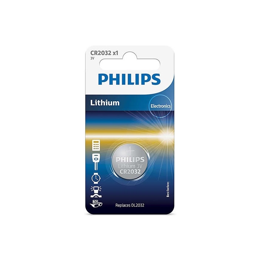 Philips CR2032/01B - Ličio baterijos  (tabletė) CR2032 MINICELLS 3V 240mAh