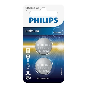 Philips CR2032P2/01B - 2 vnt Ličio baterijos  (tabletė) CR2032 MINICELLS 3V 240mAh