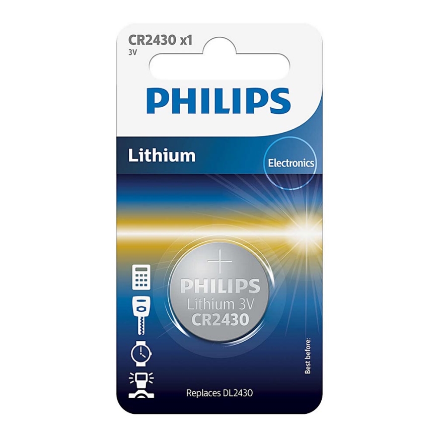 Philips CR2430/00B - Ličio baterijos  (tabletė) CR2430 MINICELLS 3V 300mAh