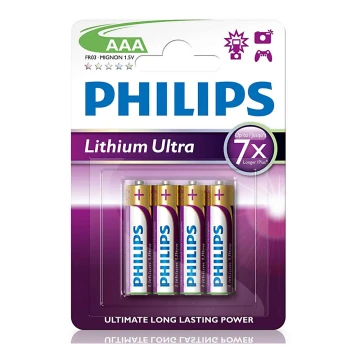 Philips FR03LB4A/10 - 4 vnt ličio baterijos  AAA LITHIUM ULTRA 1,5V 800mAh
