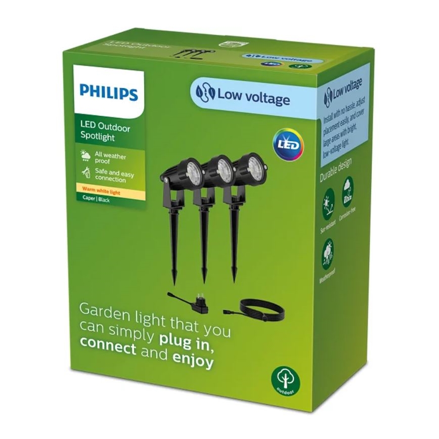 Philips - KOMPLEKTAS 3x LED lauko prožektorius CASPER LED/1,5W/24/230V IP44