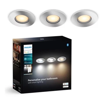 Philips - KOMPLEKTAS 3x LED Reguliuojamas vonios įleidžiamas šviestuvas Hue ADORE BATHROOM 1xGU10/4,2W/230V 2200-6500K IP44