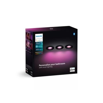 Philips - KOMPLEKTAS 3x LED RGBW Pritemdomas įleidžiamas lubinis vonios šviestuvas Hue XAMENTO 1xGU10/4,2W/230V 2000-6500K IP44