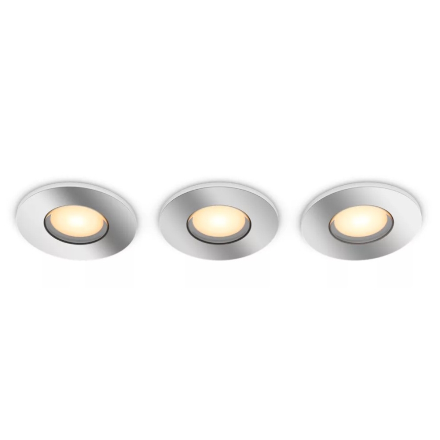 Philips - KOMPLEKTAS 3x LED Reguliuojamas vonios įleidžiamas šviestuvas Hue ADORE BATHROOM 1xGU10/4,2W/230V 2200-6500K IP44