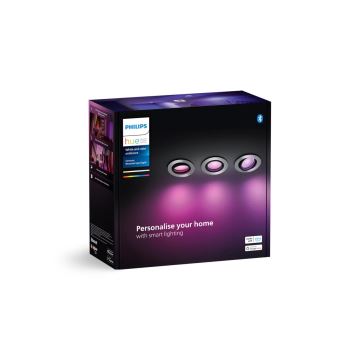 Philips - KOMPLEKTAS 3xLED RGBW Pritemdomas įleidžiamas lubinis šviestuvas Hue CENTURA 1xGU10/4,2W/230V 2000-6500K