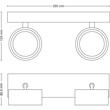 Philips - LED akcentinis šviestuvas 2xLED/5,5W/230V balta