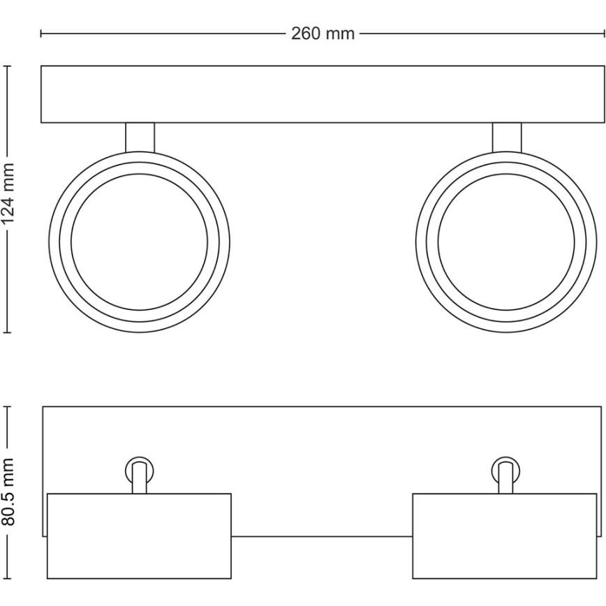 Philips - LED akcentinis šviestuvas 2xLED/5,5W/230V juoda