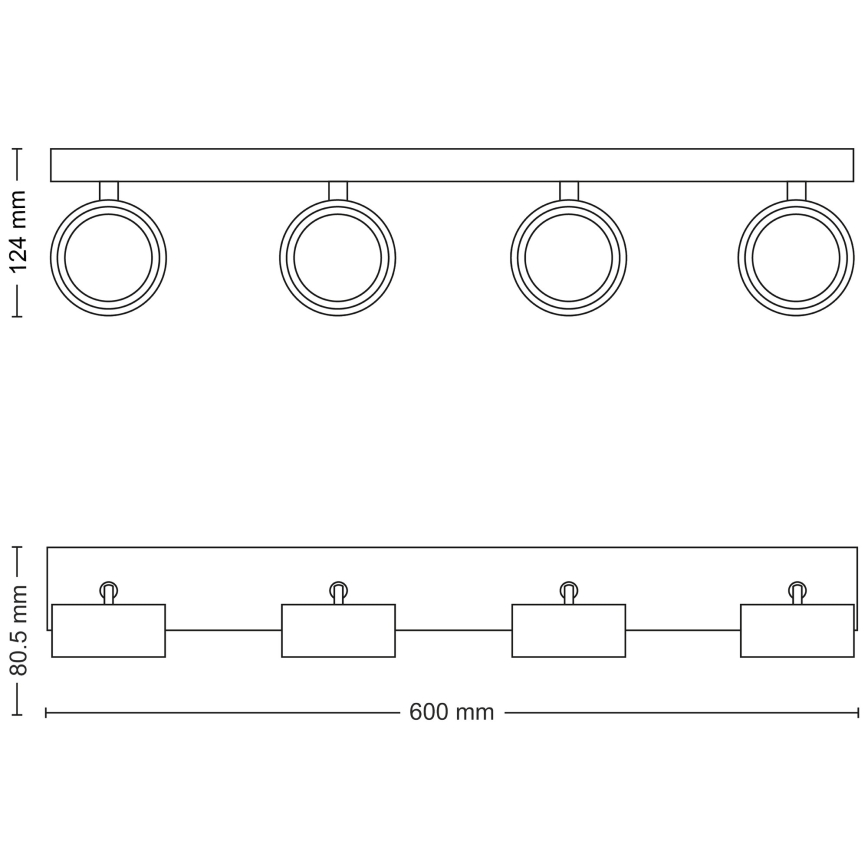 Philips - LED akcentinis šviestuvas 4xLED/5,5W/230V juoda