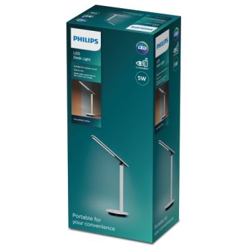 Philips – LED Pritemdoma jutiklinė stalinė lempa ROCK LED/5W/5V 1800mAh