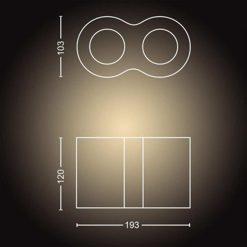 Philips - LED pritemdomas akcentinis apšvietimas Hue PILLAR 2xGU10/4,2W/230V 2200-6500K + nuotolinio valdymo pultas balta