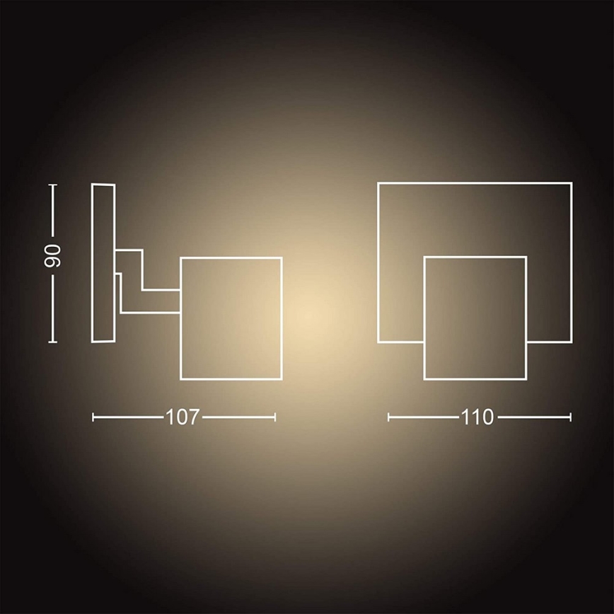 Philips - LED pritemdomas akcentinis apšvietimas Hue RUNNER 1xGU10/4,2W/230V 2200-6500K + nuotolinio valdymo pultas juoda