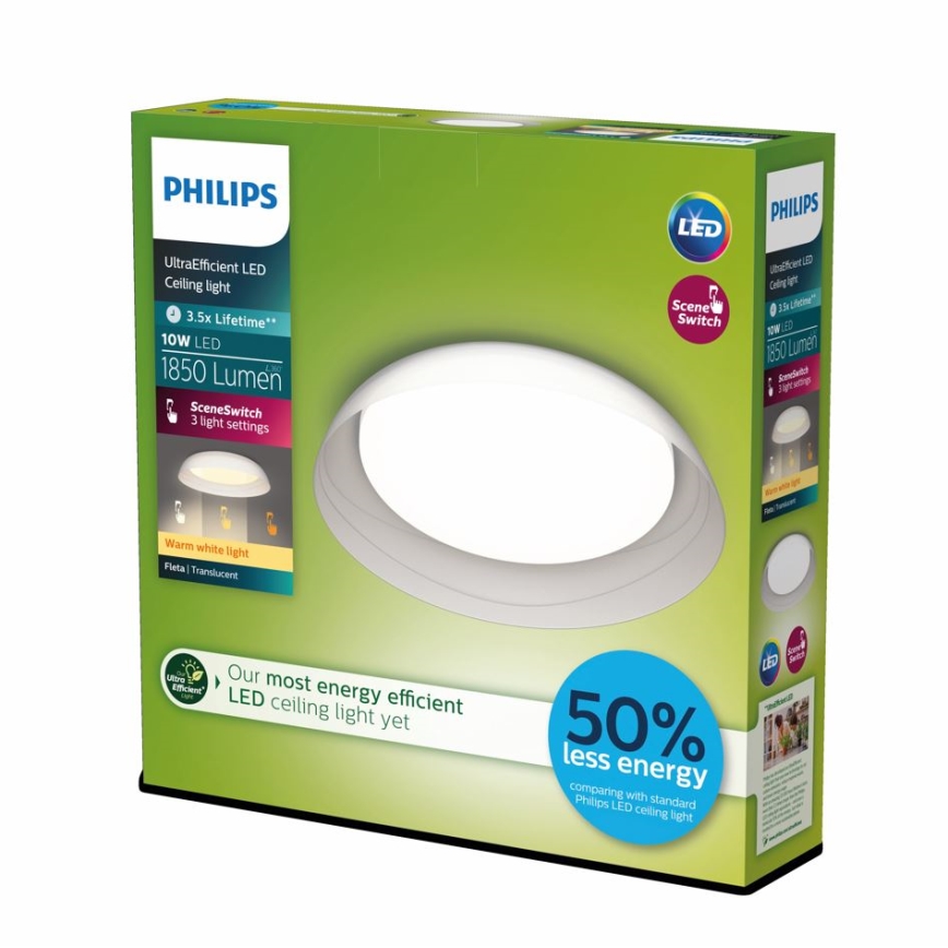 Philips - LED Pritemdomas lubinis šviestuvas FLETA LED/10W/230V 2700K permatoma