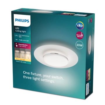 Philips- LED Pritemdomas lubinis šviestuvas SCENE SWITCH LED/30W/230V 2700K sidabras