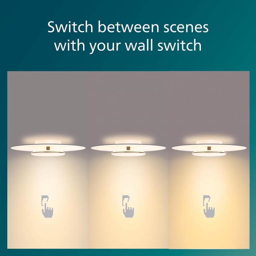 Philips- LED Pritemdomas lubinis šviestuvas SCENE SWITCH LED/40W/230V 2700K sidabras