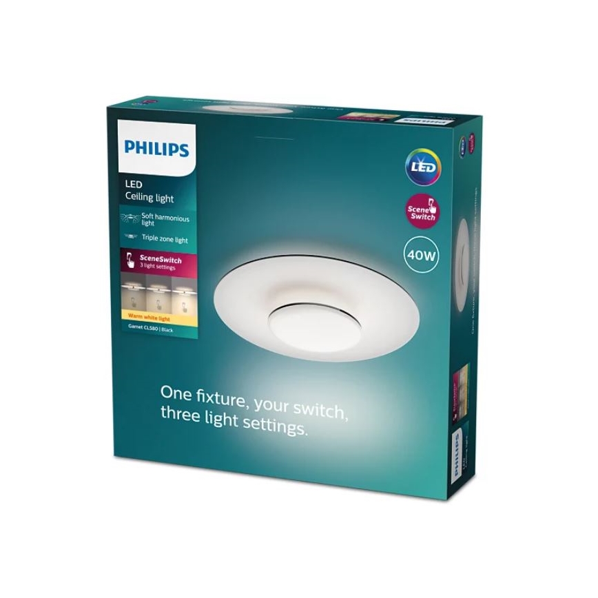 Philips- LED Pritemdomas lubinis šviestuvas SCENE SWITCH LED/40W/230V 2700K juoda