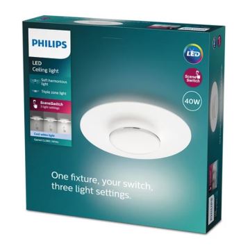 Philips- LED Pritemdomas lubinis šviestuvas SCENE SWITCH LED/40W/230V 4000K sidabras