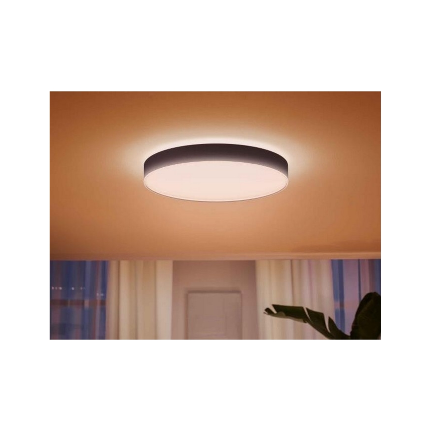 Philips - LED Pritemdomas lubinis šviestuvas Hue LED/48W/230V 2200-6500K diametras 551 mm juoda + nuotolinio valdymo pultas