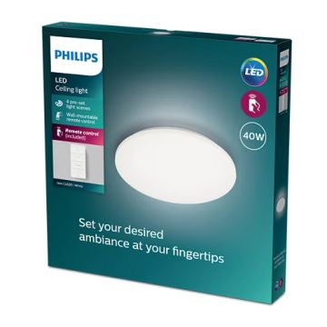 Philips - LED Pritemdomas lubinis šviestuvas LED/40W/230V 2700-6500K + nuotolinio valdymo pultas