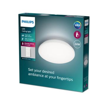 Philips - LED Pritemdomas lubinis šviestuvas LED/24W/230V 2700-6500K + nuotolinio valdymo pultas