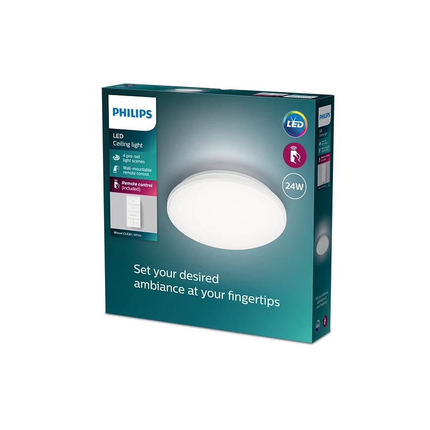 Philips - LED Pritemdomas lubinis šviestuvas LED/24W/230V 2700-6500K + nuotolinio valdymo pultas