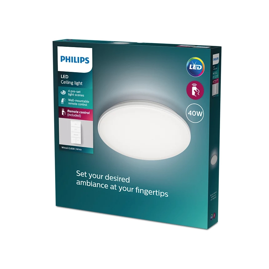 Philips - LED Pritemdomas lubinis šviestuvas LED/40W/230V 2700-6500K + nuotolinio valdymo pultas