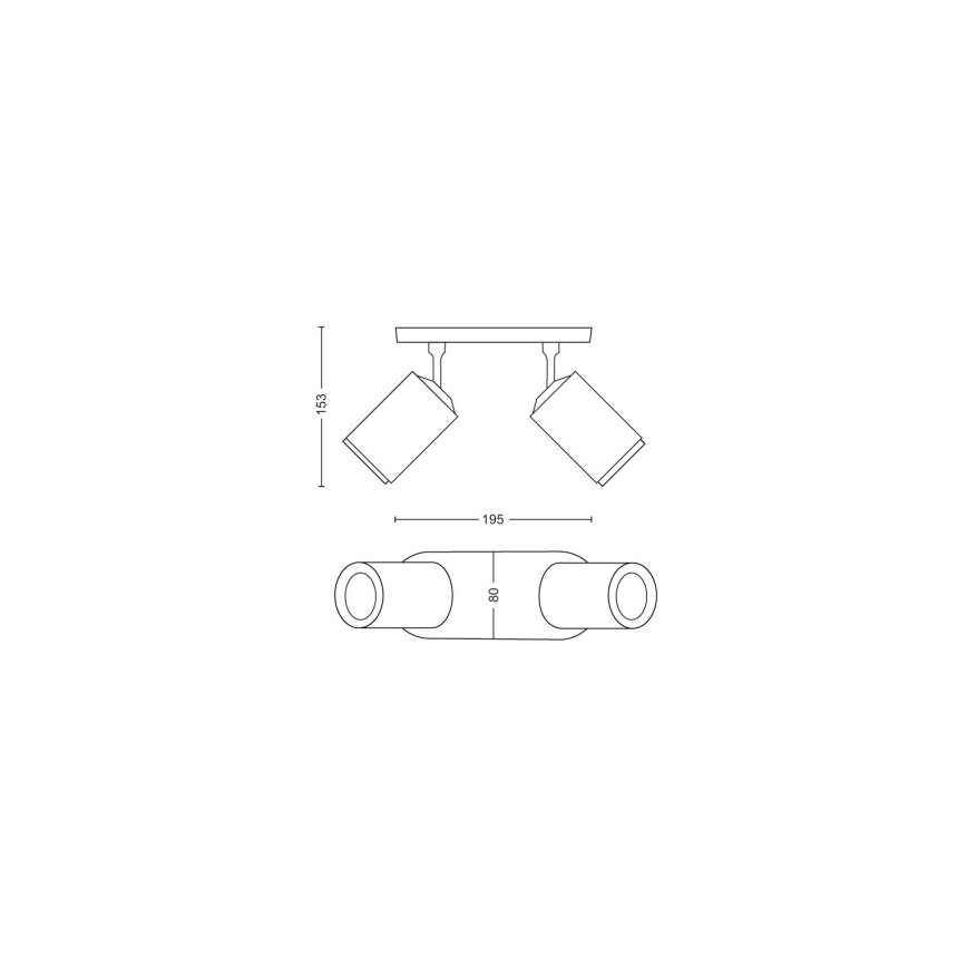 Philips - LED RGBW Pritemdomi akcentiniai šviestuvai Hue FUGATO 2xGU10/4,2W/230V 2000-6500K balta