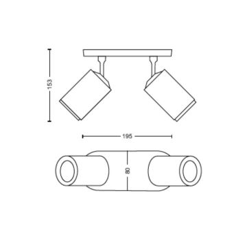 Philips - LED RGBW Pritemdomi akcentiniai šviestuvai Hue FUGATO 2xGU10/4,2W/230V 2000-6500K juoda