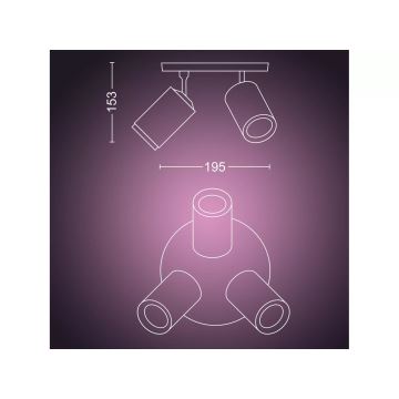 Philips - LED RGBW Pritemdomi akcentiniai šviestuvai Hue FUGATO 3xGU10/4,2W/230V 2000-6500K balta