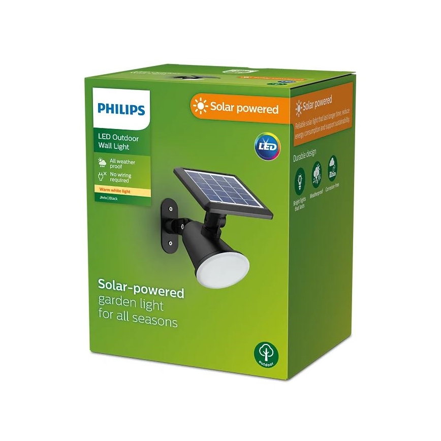 Philips - LED sieninis šviestuvas, įkraunamas saulės energija JIVIX LED/1,4W/3,7V IP44