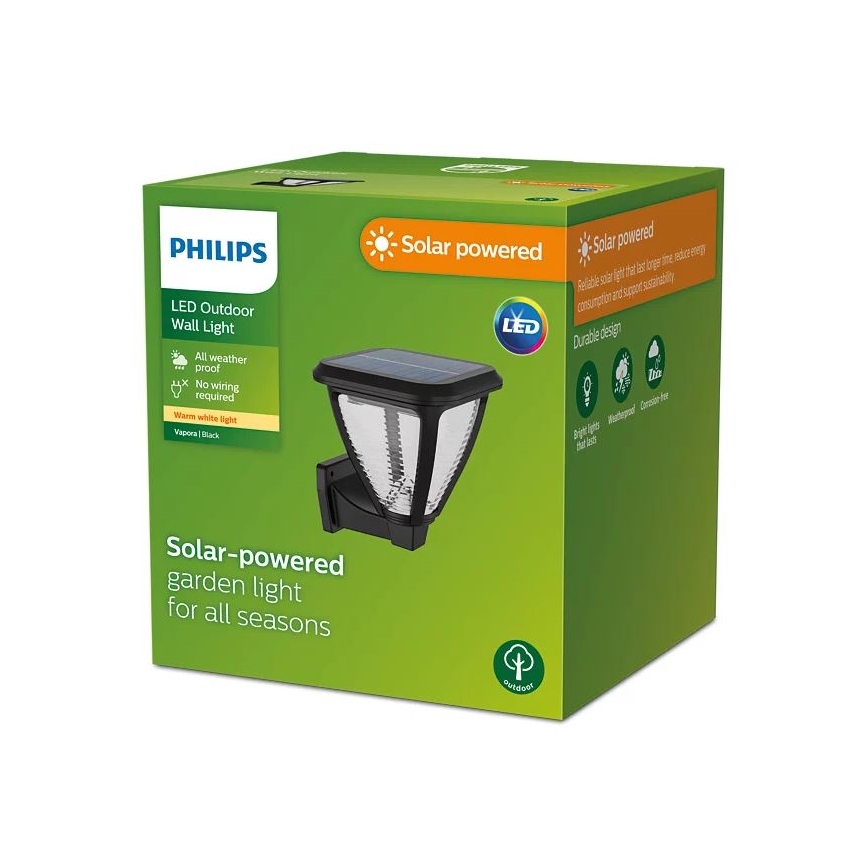 Philips - LED sieninis šviestuvas, įkraunamas saulės energija VAPORA LED/1,5W/3,7V IP44