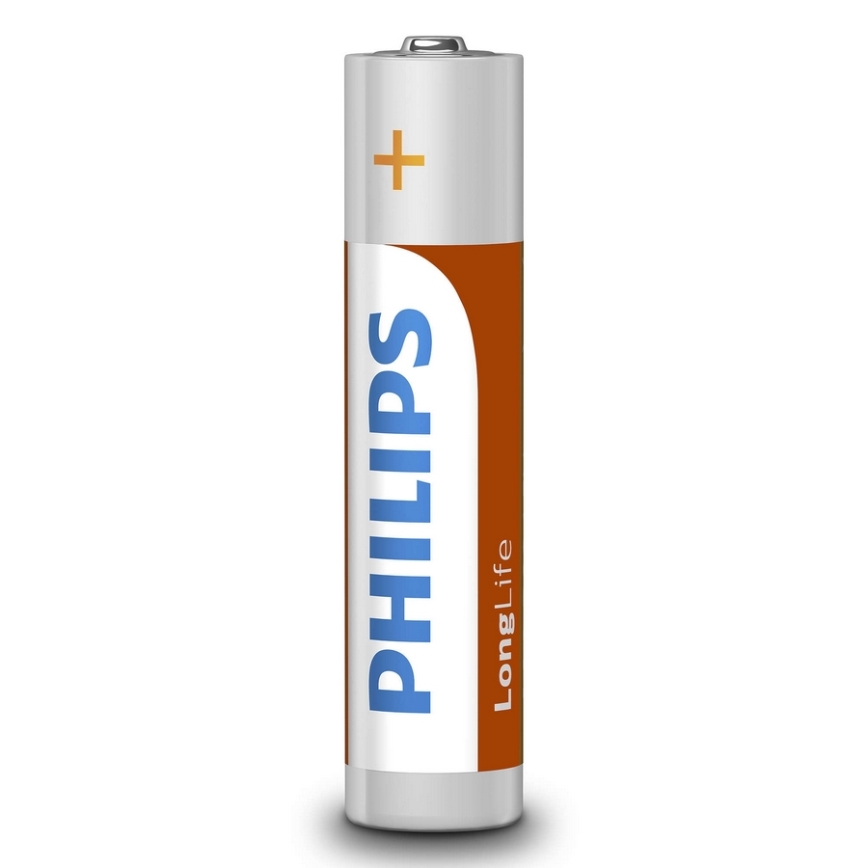 Philips R03L4B/10 - 4 vnt cinko chlorido baterijos  AAA LONGLIFE 1,5V 450mAh