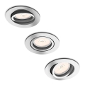 Philips - RINKINYS 3x Įleidžiamas šviestuvas 1xGU10/5,5W/230V blizgus chromas