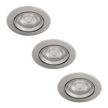 Philips - RINKINYS 3x LED Reguliuojamas įleidžiamas šviestuvas LED/5W/230V 2700K