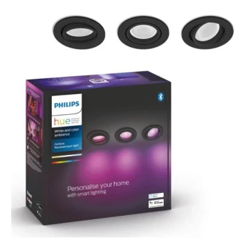 Philips - RINKINYS 3x LED RGB Reguliuojamas įleidžiamas šviestuvas Hue CENTURA 1xGU10/5,7W/230V 2000-6500K