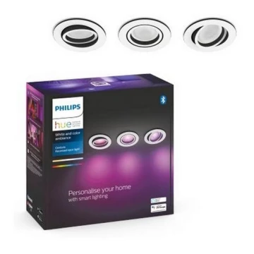 Philips - RINKINYS 3x LED RGB Reguliuojamas įleidžiamas šviestuvas Hue CENTURA 1xGU10/5,7W/230V