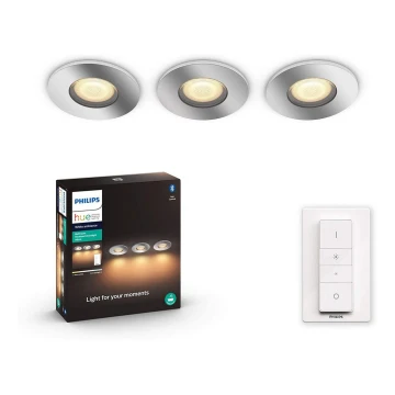 Philips - RINKINYS 3x Reguliuojamas LED vonios šviestuvas Hue ADORE 1xGU10/5W/230V IP44 + VP