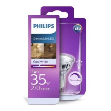 Pritemdoma LED elektros lemputė Philips GU10/3W/230V 4000K