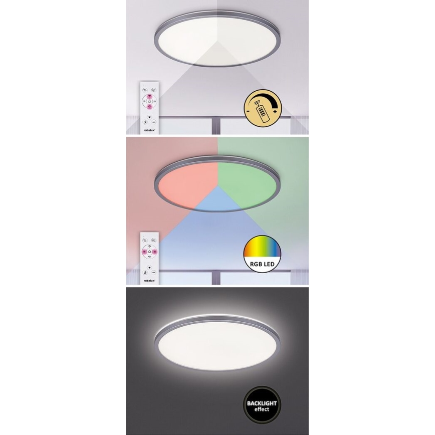 Rabalux - LED RGB pritemdomas lubinis šviestuvas LED/22W/230V Wi-Fi + nuotolinio valdymo pultas