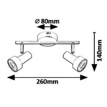 Rabalux 5323 - Akcentinis apšvietimas KONRAD 2xGU10/50W/230V