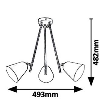 Rabalux 5376 - Kabinamas sietynas ALDER 3xE14/40W/230V