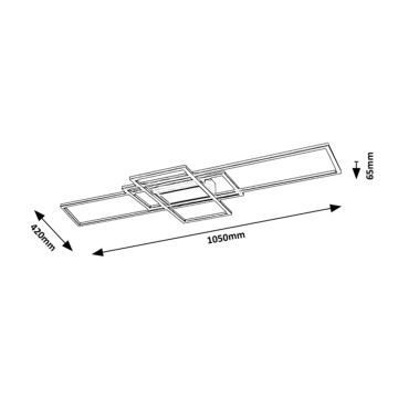 Rabalux - LED Reguliuojamas lubinis šviestuvas LED/54W/230V 3000-6500K + valdymo pultas