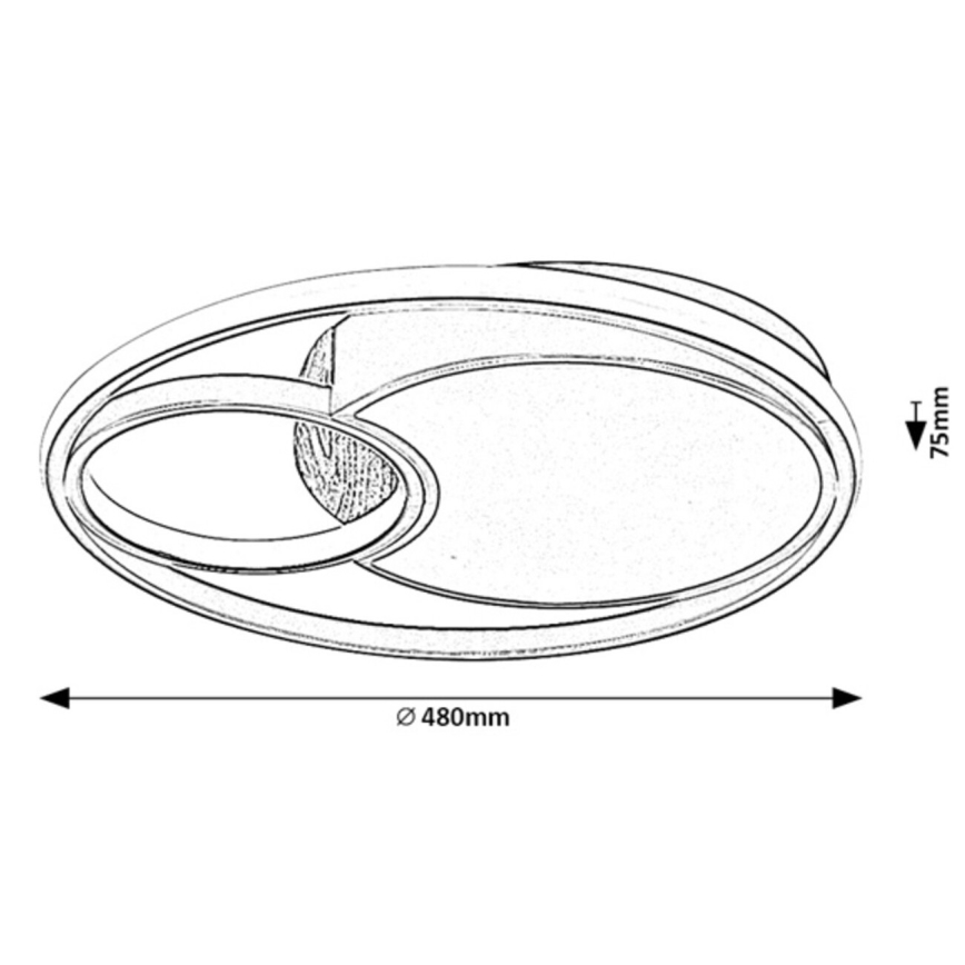 Rabalux - LED Pritemdomas lubinis šviestuvas LED/81W/230V 3000K/4000K/6000K + nuotolinio valdymo pultas